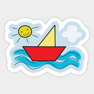 Cartoon boat Sticker